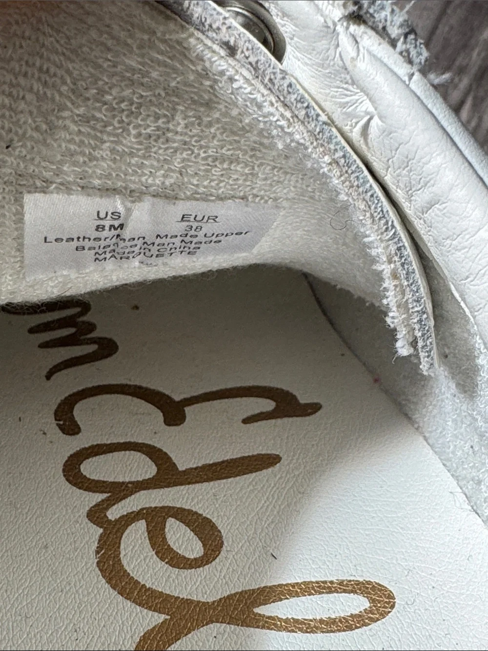 Sam Edelman White Sneakers Snake-Print Stripe leather 8 animal print active